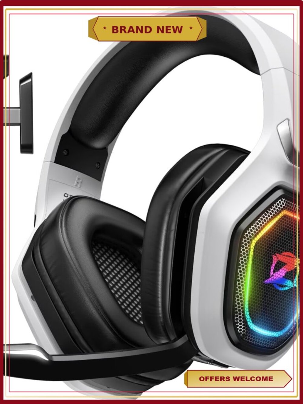 Wireless Gaming Headset 2.4GHz USB Type-C Low Latency with Mic for PC PS5 PS4
